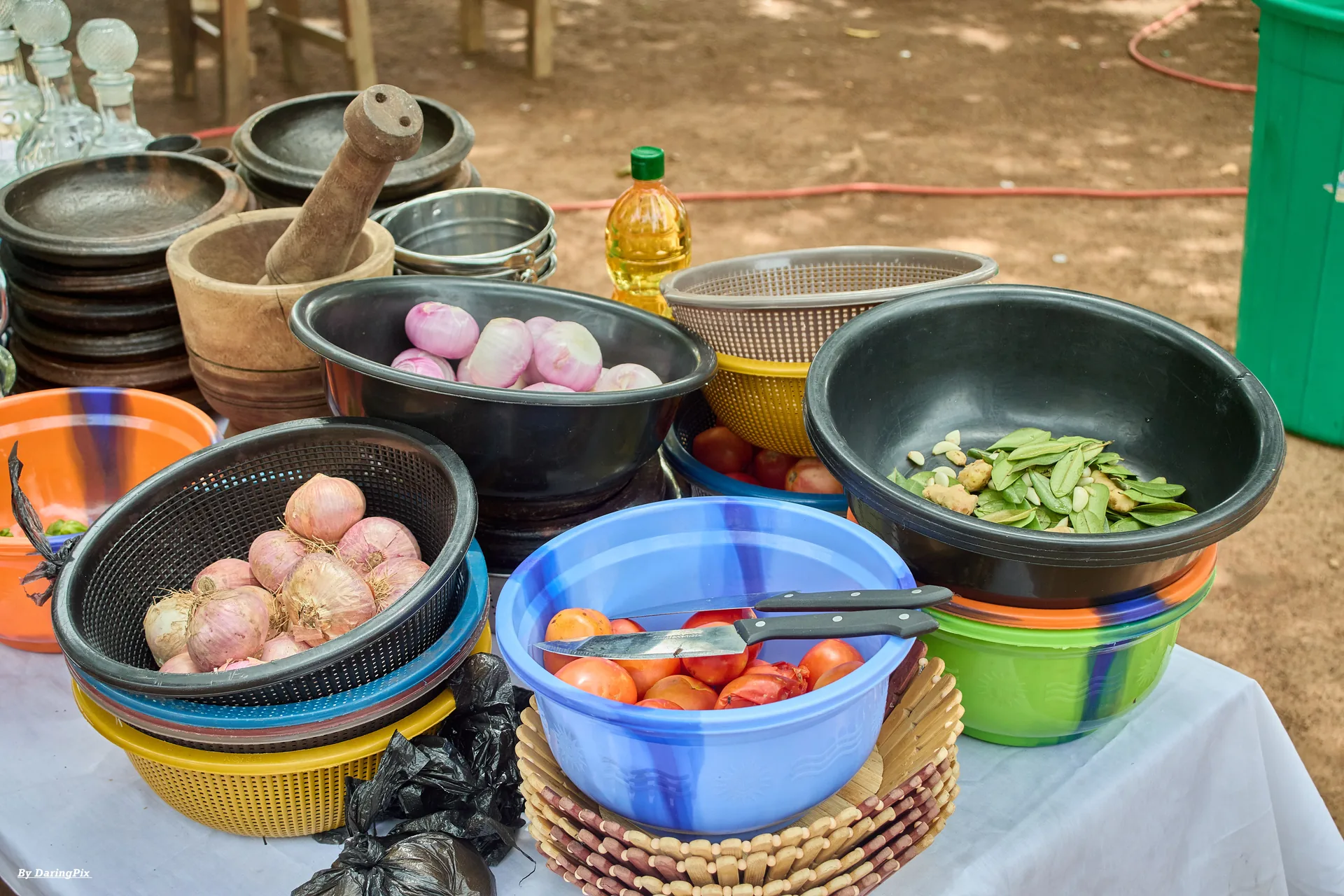 Ingredients et materiel de cuisine